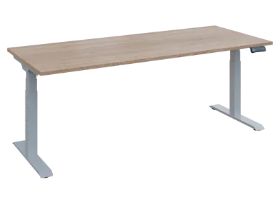 Fleximax 28-20 výškově nastavitelný stůl, kovová podnož stříbrná, deska 25 mm, široký 2000 mm, dub bardolino